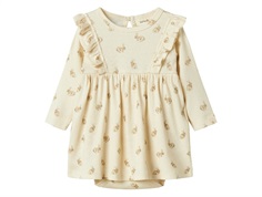 Lil Atelier bodysuit dress turtledove with bunnies  